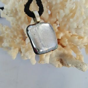 SOLDFused Dichroic  glass pendant necklace